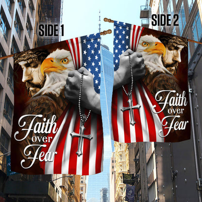Flagwix American Flag - Faith Over Fear, Jesus Christ American Eagle Flag TPT663F