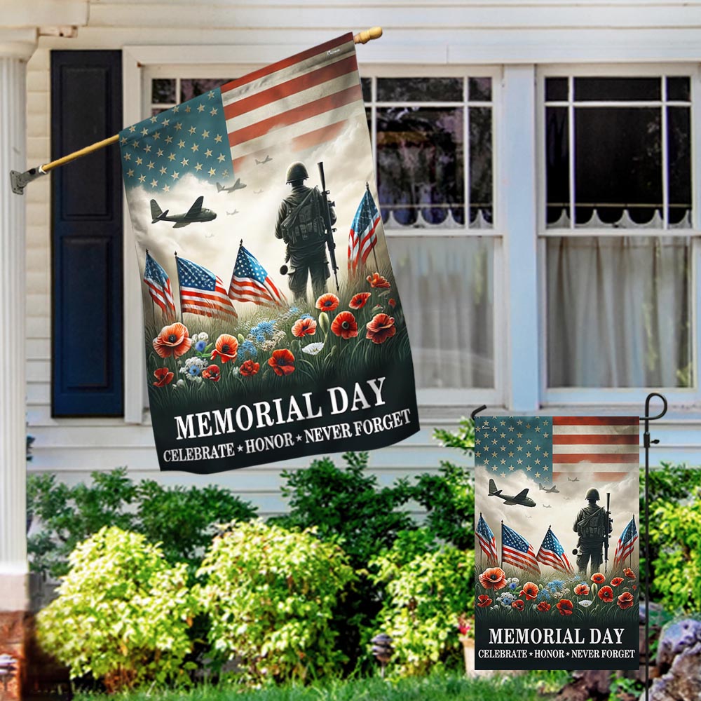 FLAGWIX Memorial Day Veteran Celebrate Honor Never Forget American Flag MLN2703F