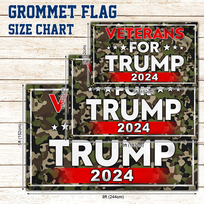 Veterans For Trump 2024 Camo Grommet Flag MLN3822GF