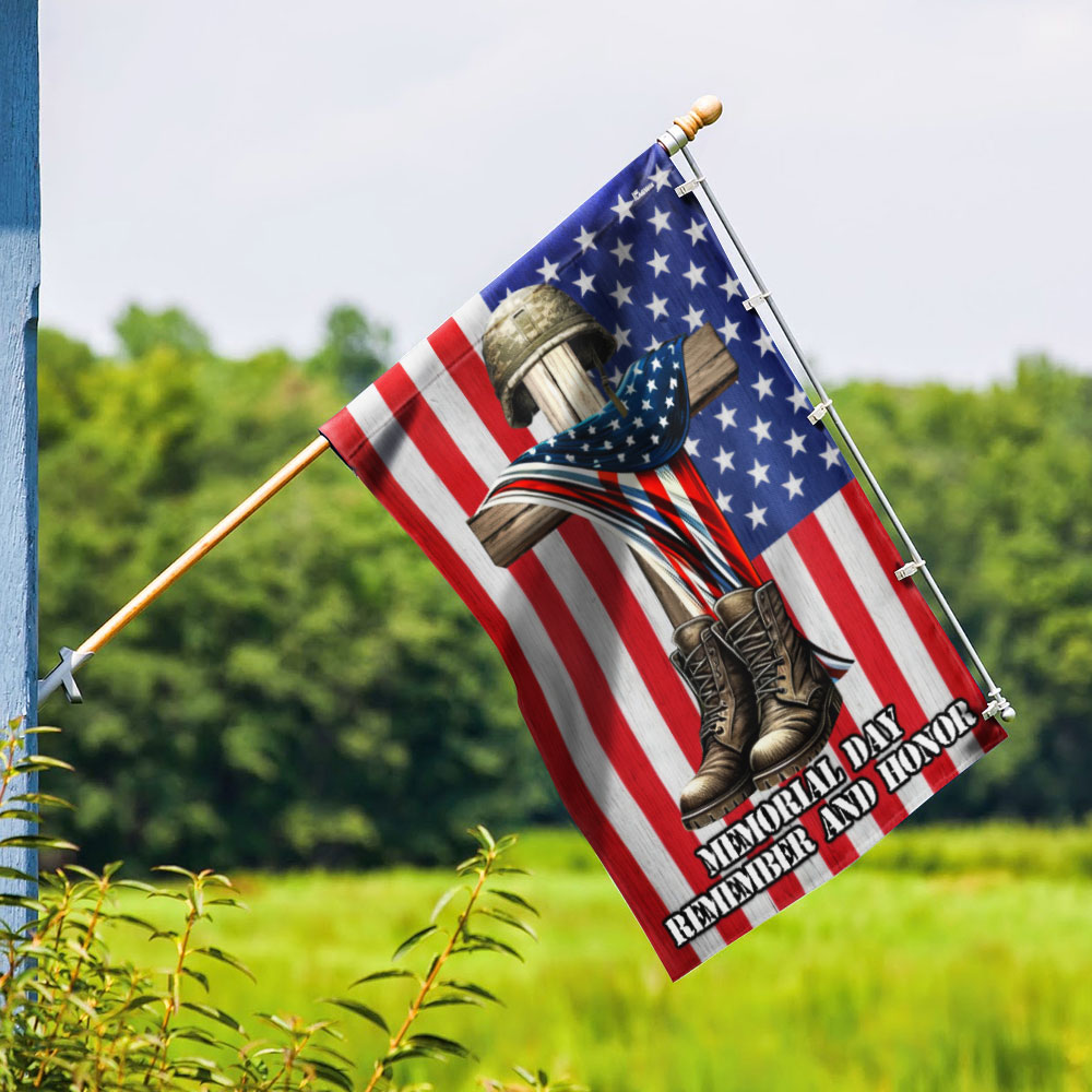 FLAGWIX Veteran Memorial Cross Memorial Day Remember and Honor Flag MLN2654F