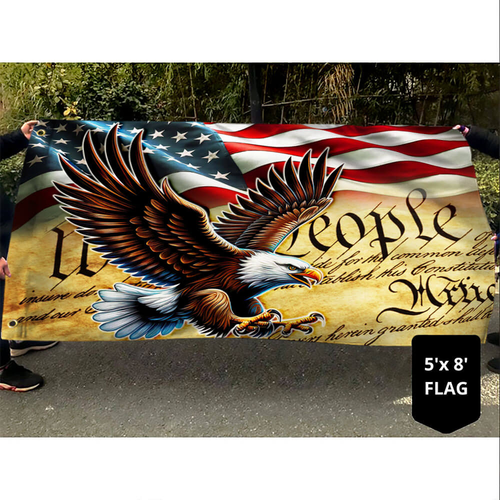 Patriotic Eagle We The People Grommet Flag MLN2689GF