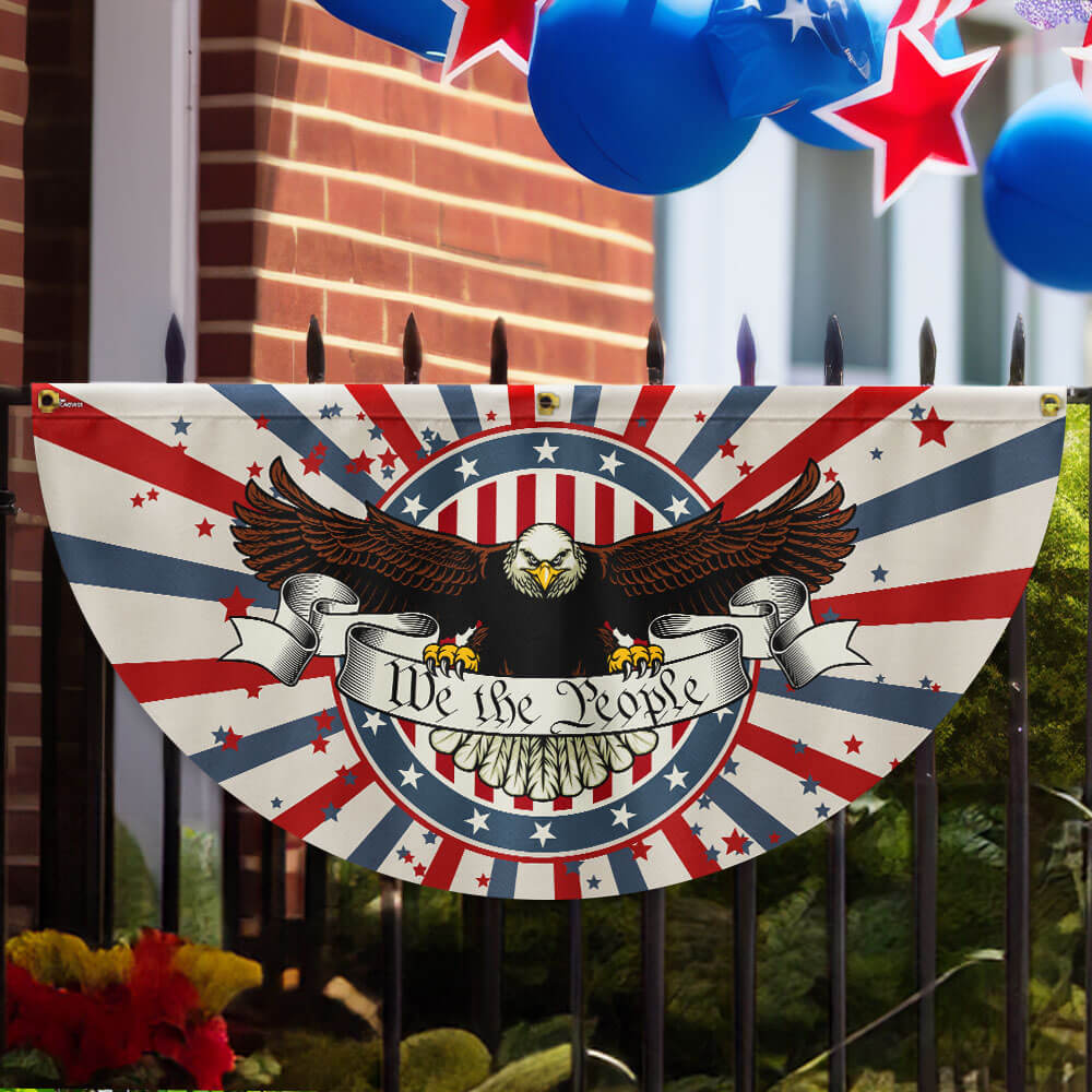 Patriotic Eagle We The People Non-Pleated Fan Flag MLN3419FL