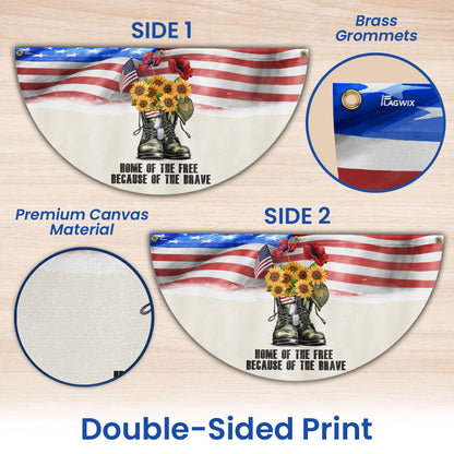 Memorial Day Veterans, Home Of The Free American Non-Pleated Fan Flag TPT1645FL