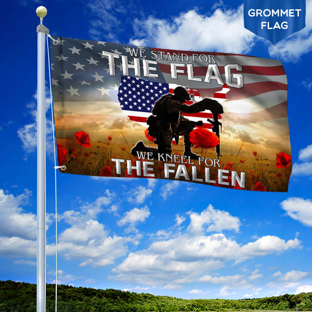 Remembrance Day Flag We Kneel For The Fallen American Flag THB3421GF