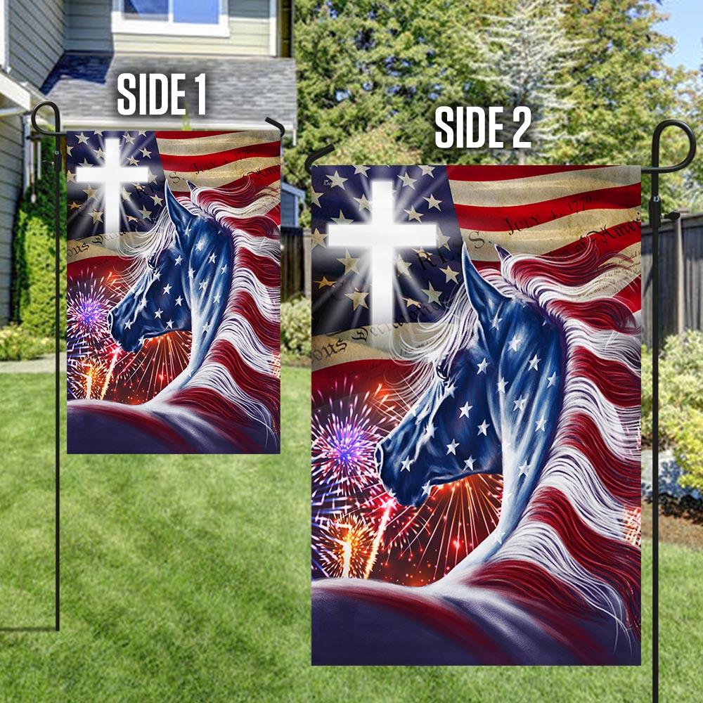 Horse Patriotic American Flag MLN1436F
