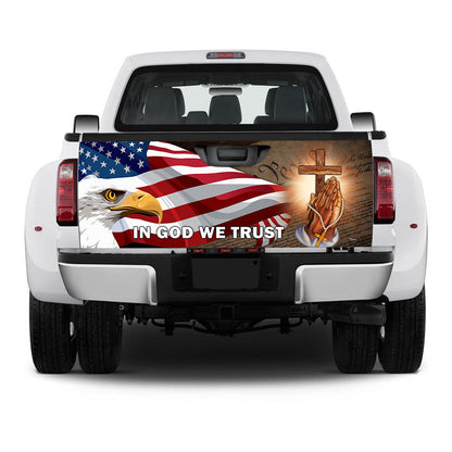 American Eagle In God We Trust Truck Tailgate Decal MBH155TD