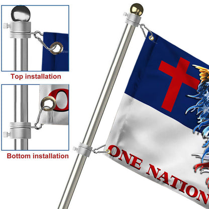 One Nation Under God. Christian American Grommet Flag THB3602GFv12