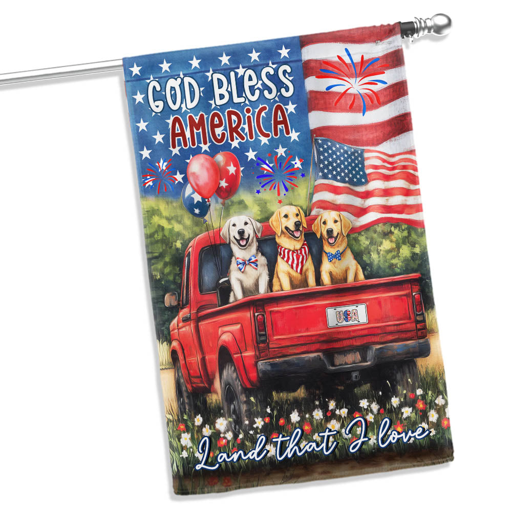 Flagwix American Flag - God Bless America Happy 4th july Independence Day Patriot Dog American Flag NNT72TTH