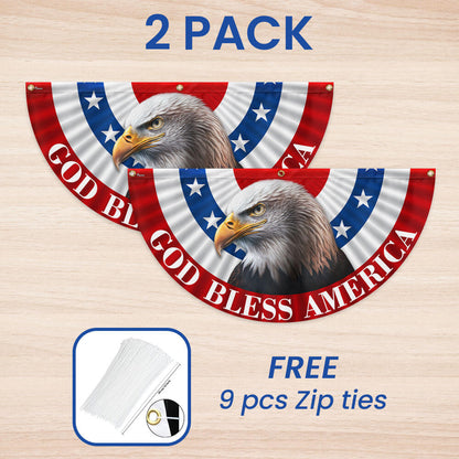 Flagwix American Flag - Eagle God Bless America Non-Pleated Fan Flag MLN3145FL