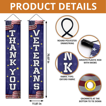 Thank You Veterans, Honoring Those Who Served, Veterans Day, American Eagle Door Cover &amp; Banners TPT1266CB