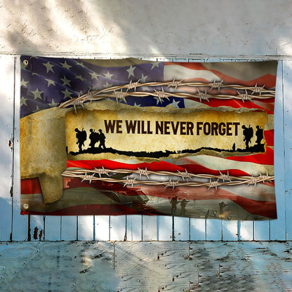 Veteran Grommet Flag We Will Never Forget BNN205GF