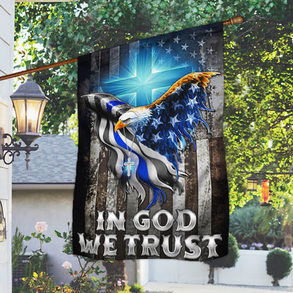 Flagwix American Flag - In God We Trust Christian Cross, American Eagle, The Thin Blue Line Flag TPT94F