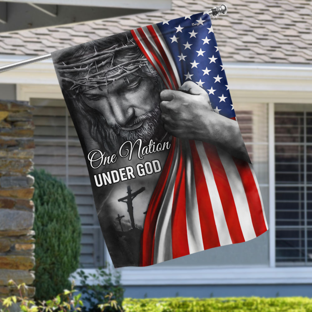 American Flag - One Nation Under God Jesus Flag – Outdoor Decor