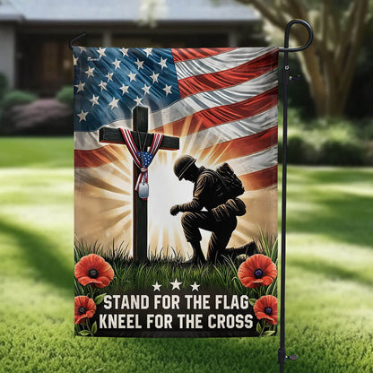 US Veteran Honor The Fallen Flag Stand for the Flag Kneel for the Cross Flag MLN5775TNB