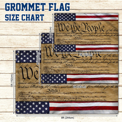 We The People Patriotic American Grommet Flag DHP3320GFv1