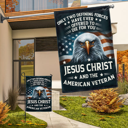 Memorial Day FLAGWIX Patriotic Eagle Veteran Flag Only Two Defining Forces  Have Ever  Offered To  Die For You  Jesus Christ And The American Veteran Flag MLN2763F