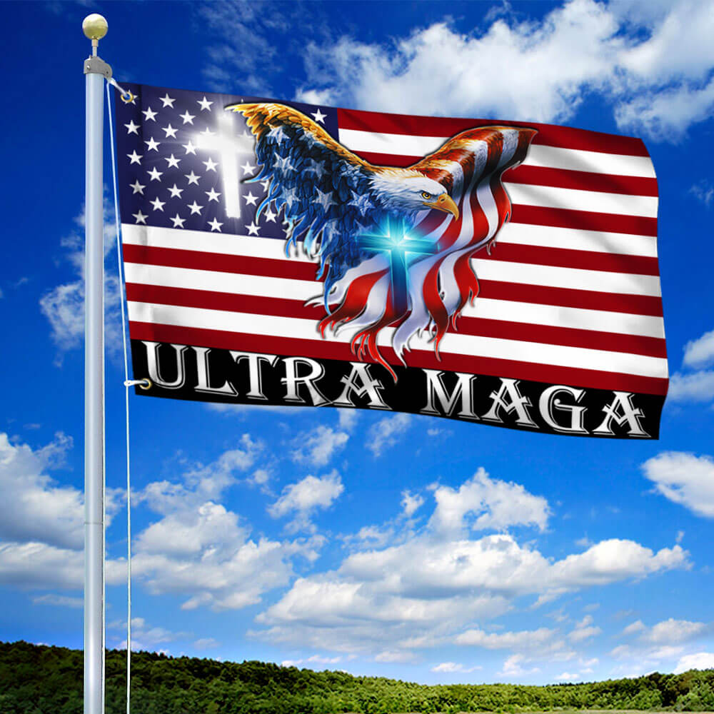 Ultra MAGA American Eagle Grommet Flag THB3602GFv7