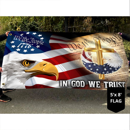 Christian Patriot American In God We Trust Grommet Flag MLN1668GF