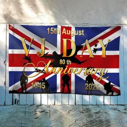 VJ Day 15th August 80th Anniversary Union Jack Grommet Flag MLN5563DNV