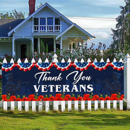Thank You Veterans Honoring All Who Served Fence Banner TQN2697FB