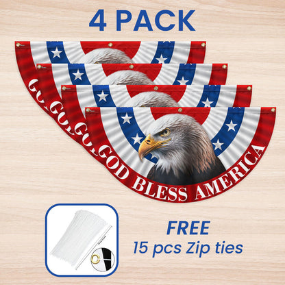 Flagwix American Flag - Eagle God Bless America Non-Pleated Fan Flag MLN3145FL