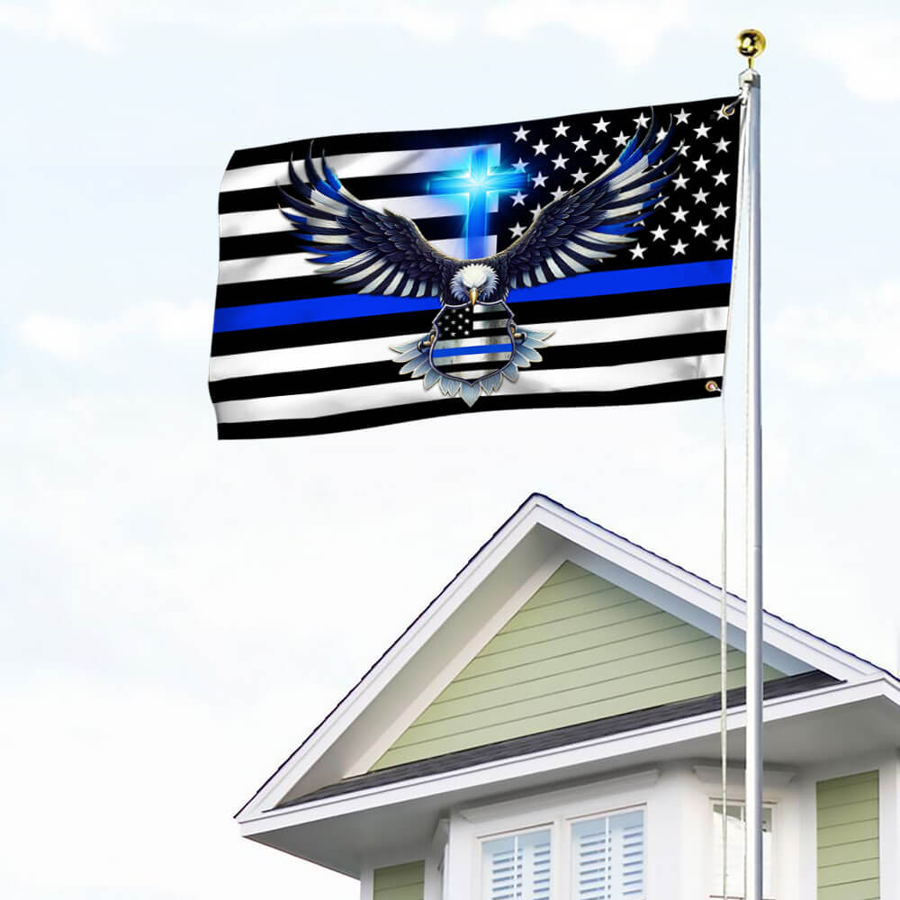 The Thin Blue Line. Police. Law Enforcement American Eagle Flag TPT1581GF