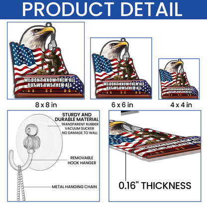 Veterans We Owe Them All, Memorial Patriotic Eagle American Suncatcher Acrylic Hanging TPT2201AS