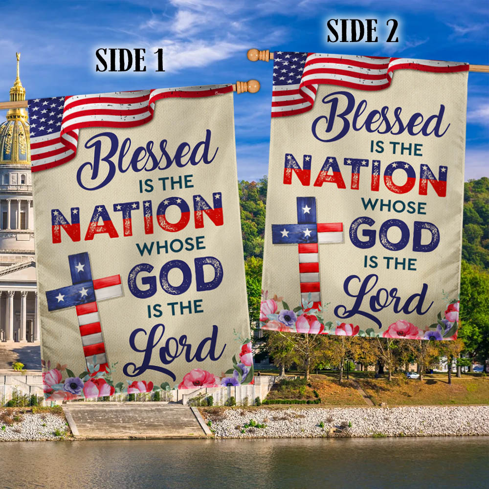 Flagwix American Flag - Blessed Is The Nation Whose  God Is The Lord Patriotic American Flag MLN1376F