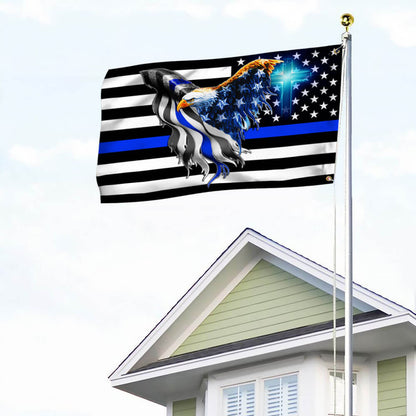 The Thin Blue Line. Police. Law Enforcement American Eagle Flag THB3482GFv1