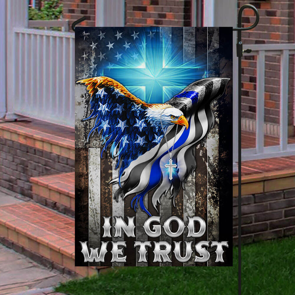 Flagwix American Flag - In God We Trust Christian Cross, American Eagle, The Thin Blue Line Flag TPT94F