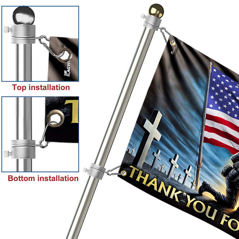 Veterans Day Thank you For Your Service Grommet Flag TQN3811GF