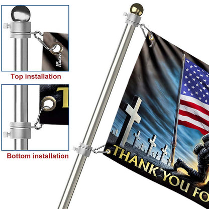 Veterans Day Thank you For Your Service Grommet Flag TQN3811GF
