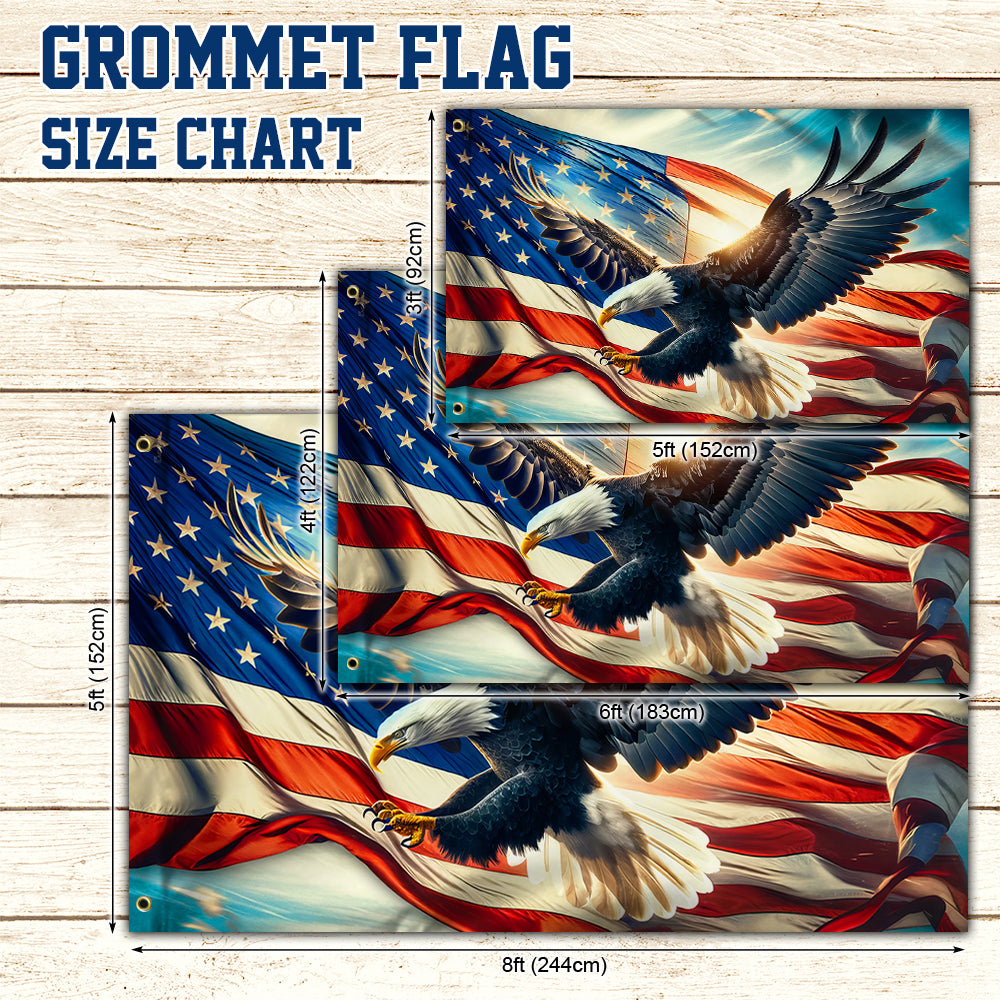 American Patriot Flag American Eagle Patriot Grommet Flag QTR723GF