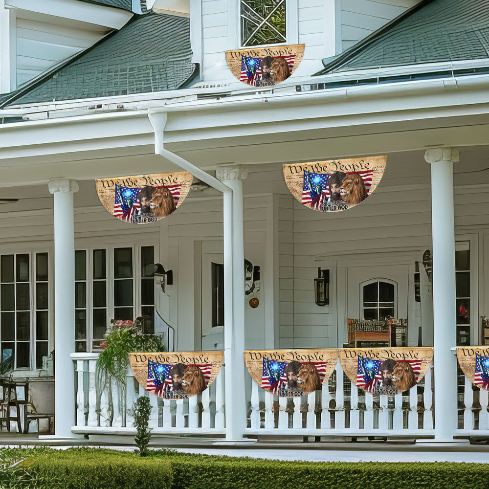 Lion Of Judah Jesus God Patriot One Nation Under God Non-Pleated Fan Flag MLN2628FL