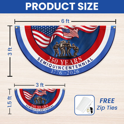 Flagwix American Flag - USA 250th Anniversary Semiquincentennial Non-Pleated Fan Flag