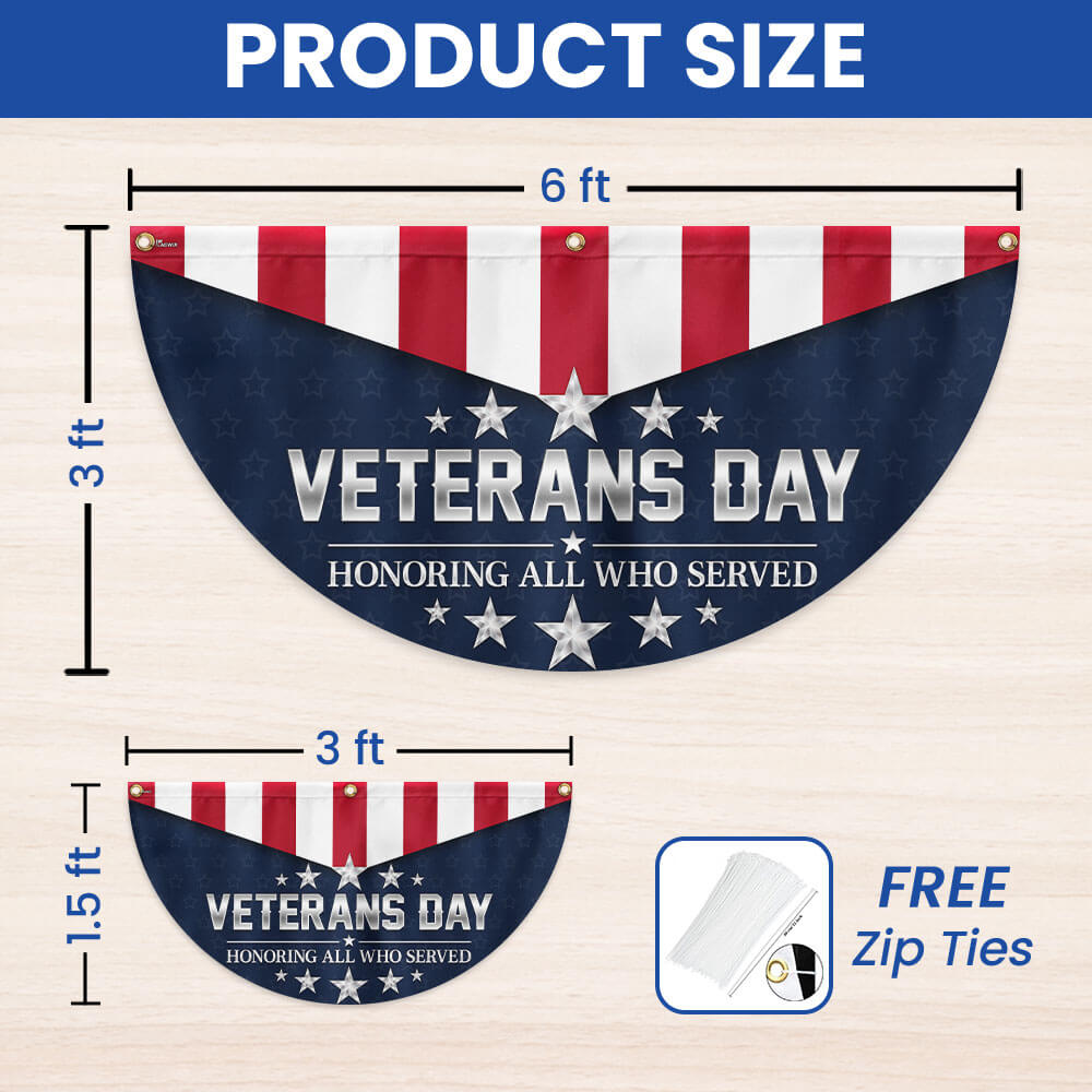 Veterans Day Honoring All Who Served Non-Pleated Fan Flag TQN3812FL