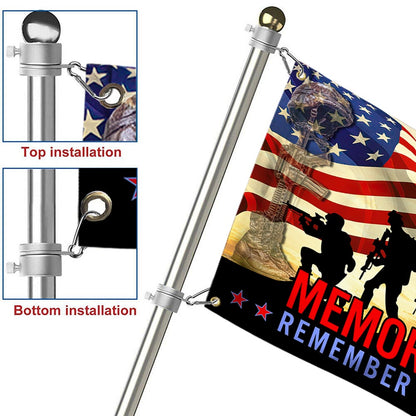 Memorial Day Veteran Remember And Honor Grommet Flag TPT781GF