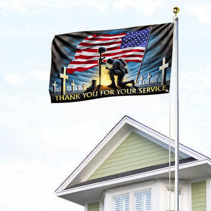 Veterans Day Thank you For Your Service Grommet Flag TQN3811GF