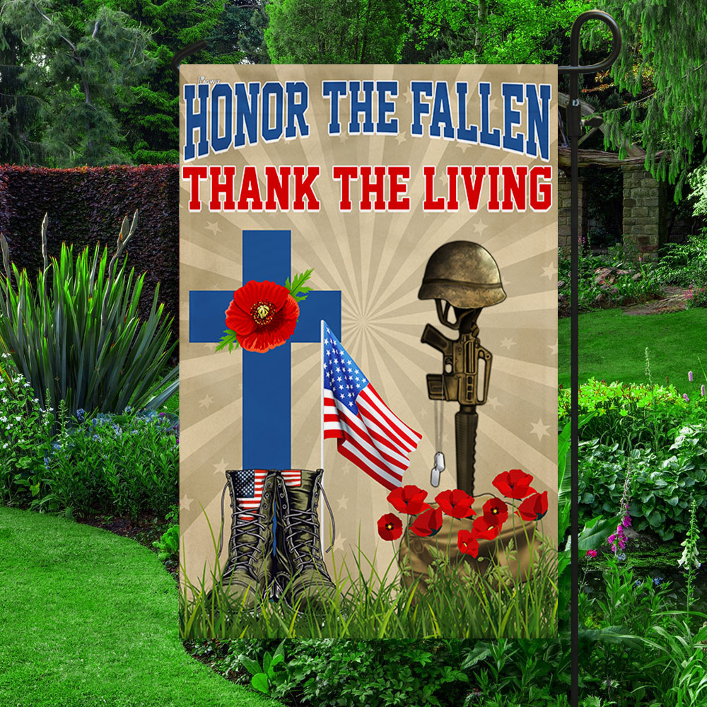Memorial Day Veteran Day Honor The Fallen Thank The Living Flag MLN2027F