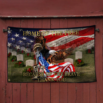 Veteran Grommet Flag Home of the Free, Because of the Brave ANT269GFv1