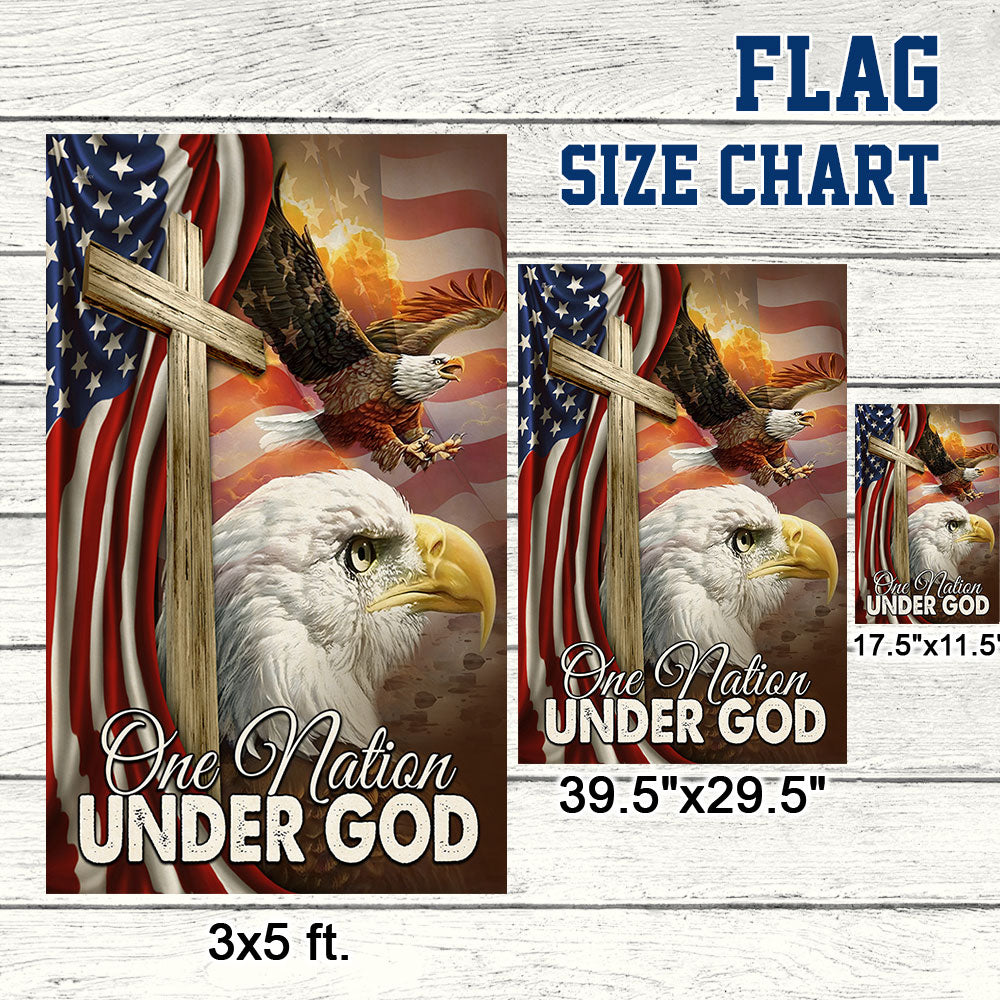 Patriot Eagle One Nation Under God Flag MLN384F