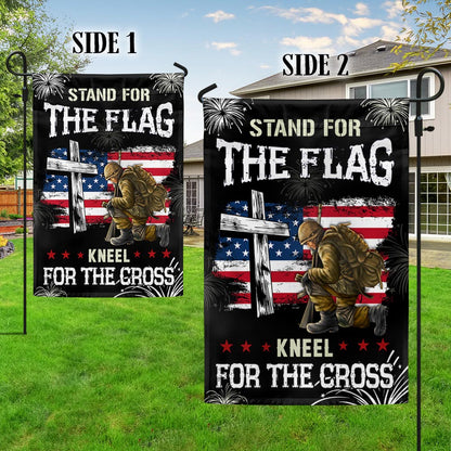 God Veteran Stand For The Flag Kneel For The Cross Flag MLN1513F