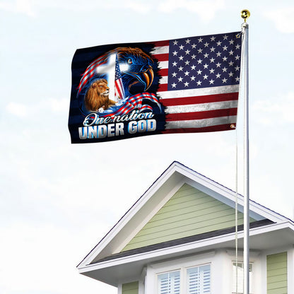 Lion of Judah Lamb of God Flag One Nation Under God Eagle American Grommet Flag MLN328GF