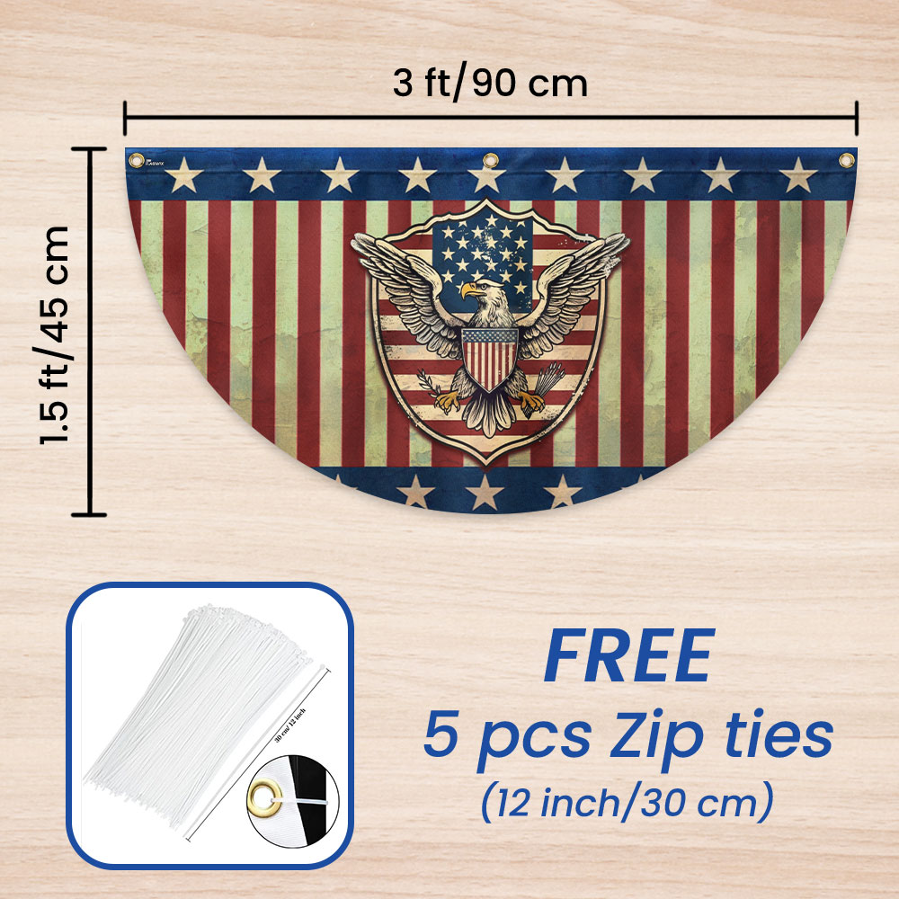 Patriotic Eagle American Non-Pleated Fan Flag MLN3355FL
