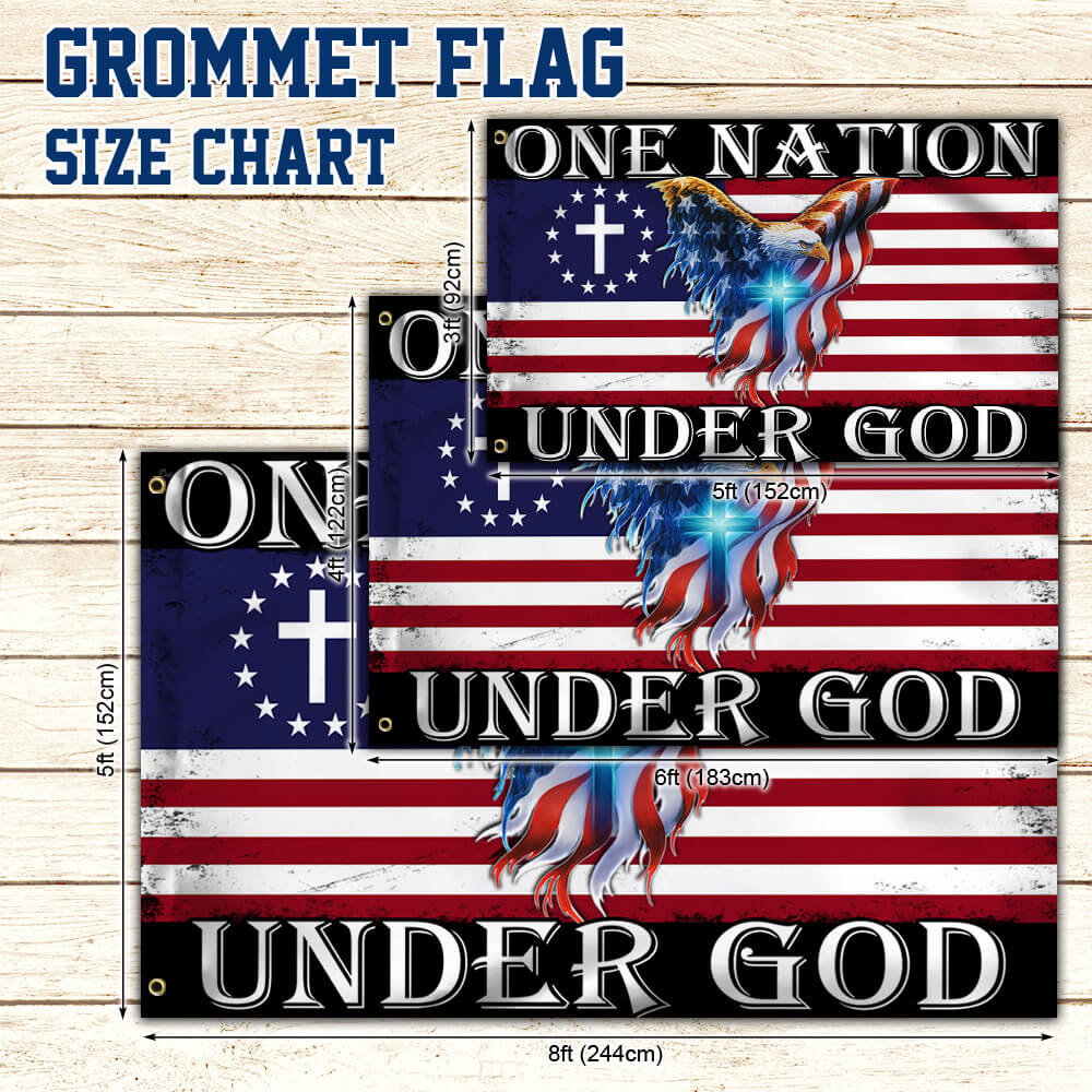 One Nation Under God American Eagle Grommet Flag THB3602GFv1