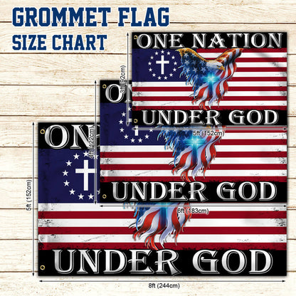 One Nation Under God American Eagle Grommet Flag THB3602GFv1