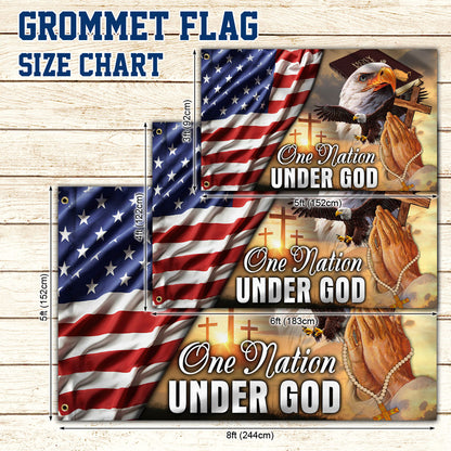 Patriotic Eagle American Flag One Nation Under God Grommet Flag MLN192GF
