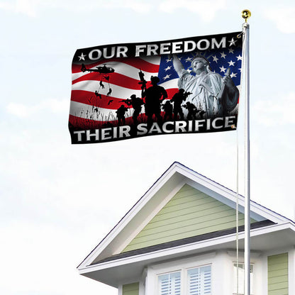 Memorial Day Grommet Flag Our Freedom Their Sacrifice U.S. Veteran  TQN109GF