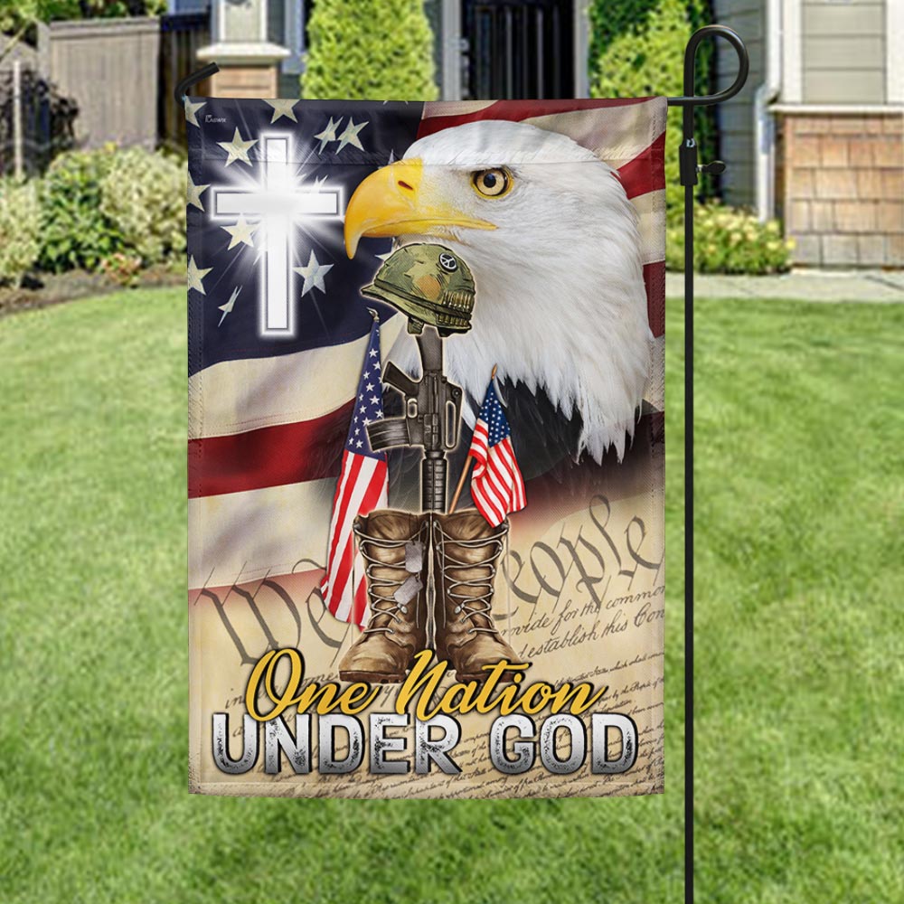 Flagwix American Flag - One Nation Under God, Christian Cross Memorial American Eagle Flag TPT855F