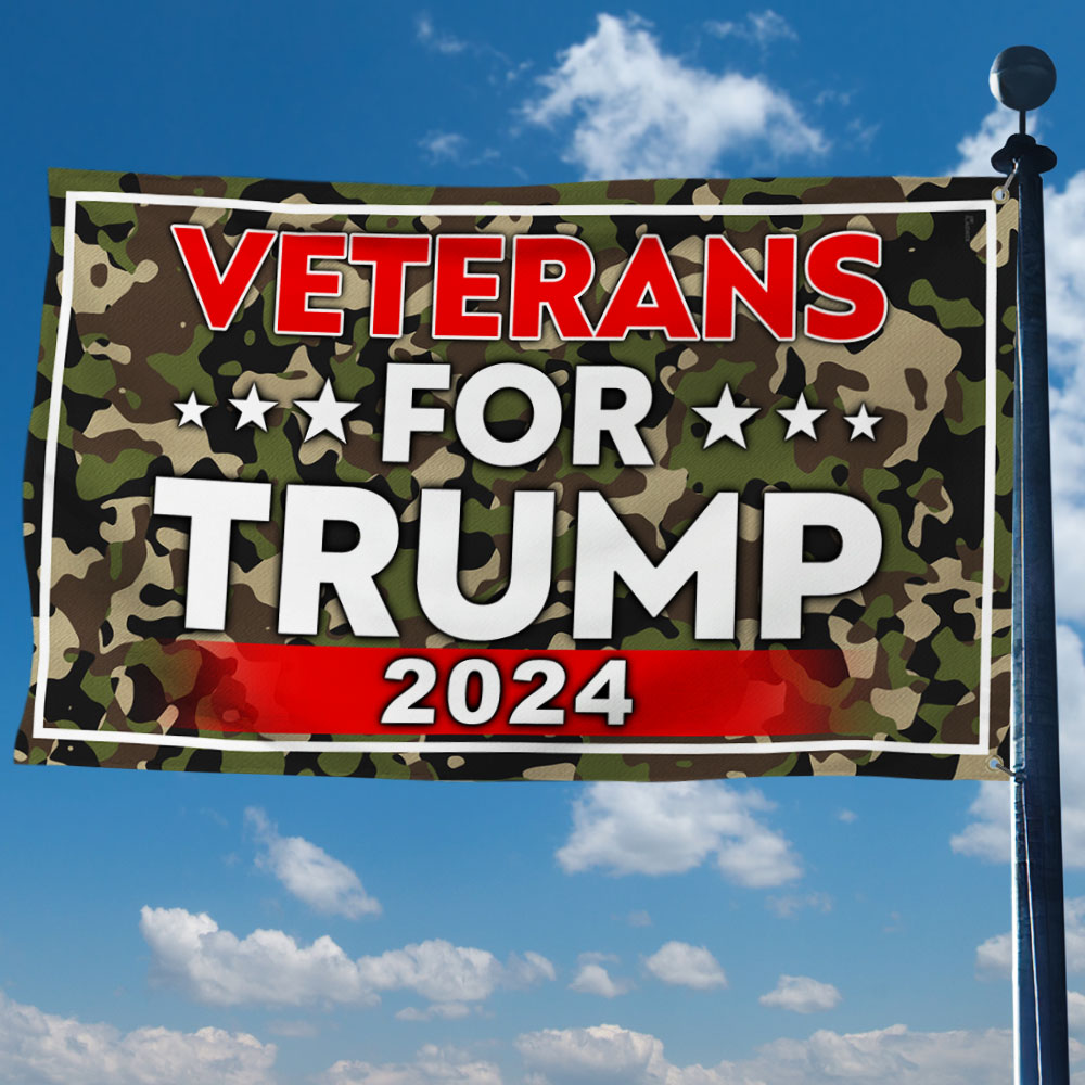 Veterans For Trump 2024 Camo Grommet Flag MLN3822GF